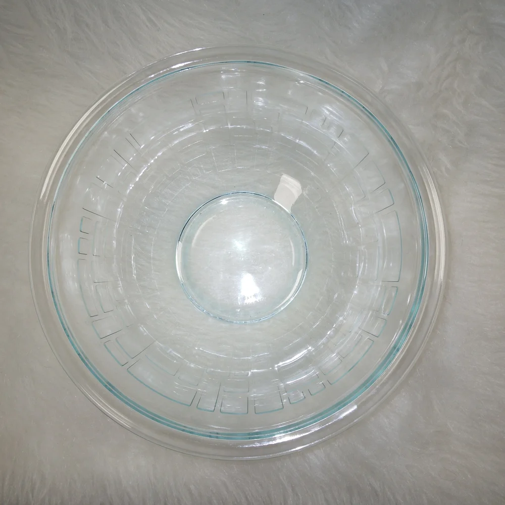 Pyrex Geometric Rectangles 2.5 Quart Clear Mixing Bowl 325 Made In USA.